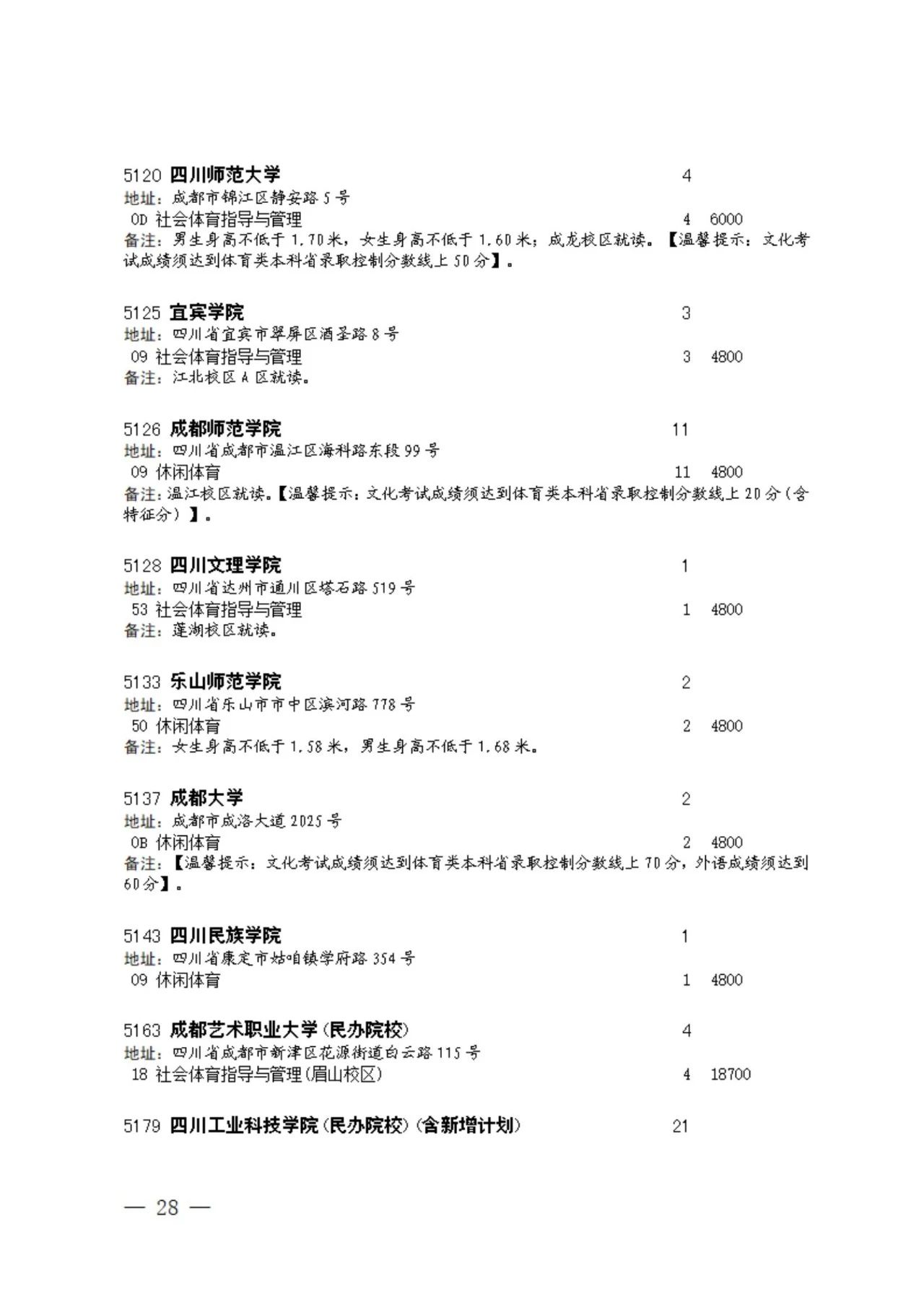 四川省2023年普通高校招生艺术类本科第一批、体育类本科批征集志愿的通知