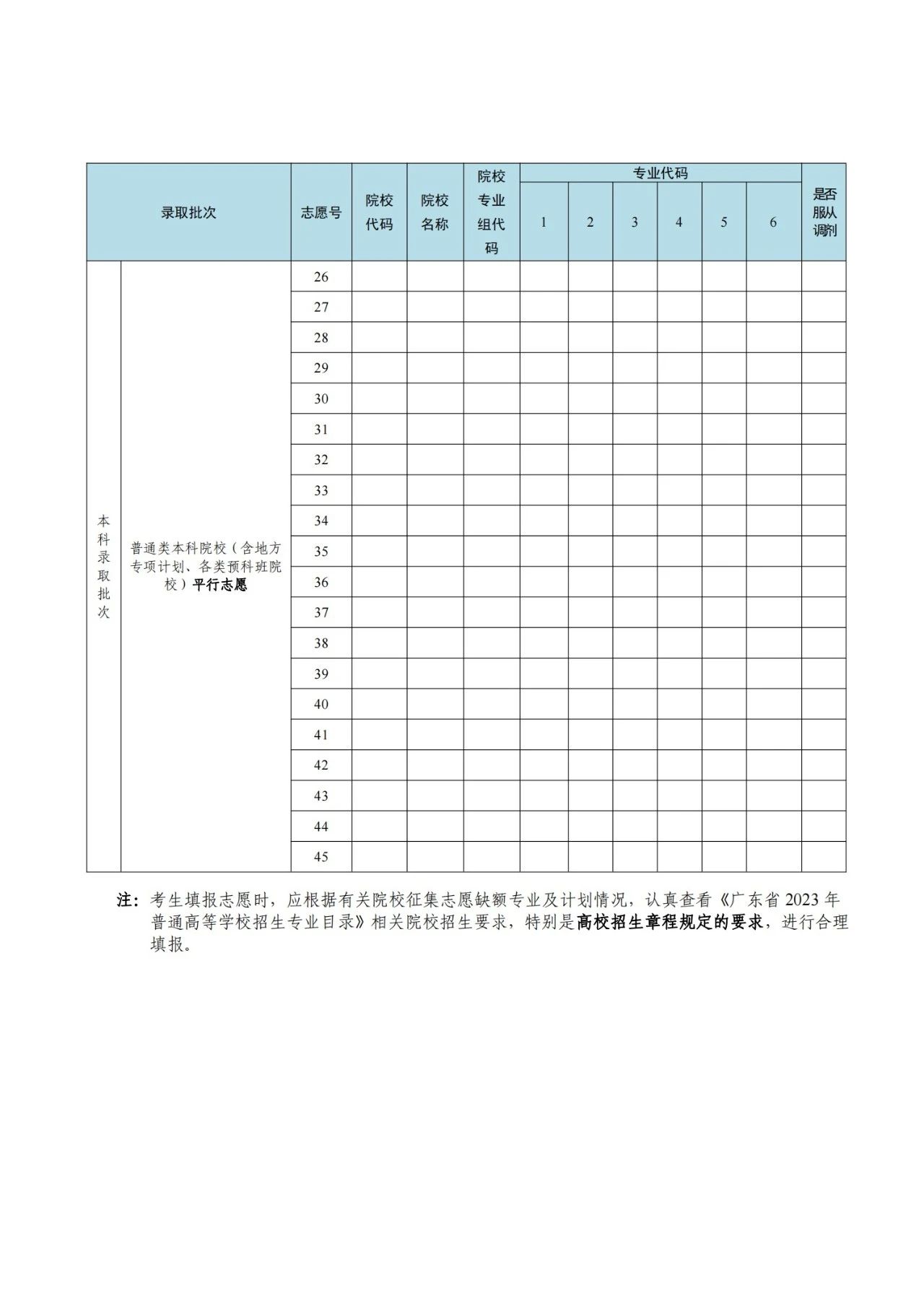 广东省2023年本科批次征集志愿和网上录取工作的通知