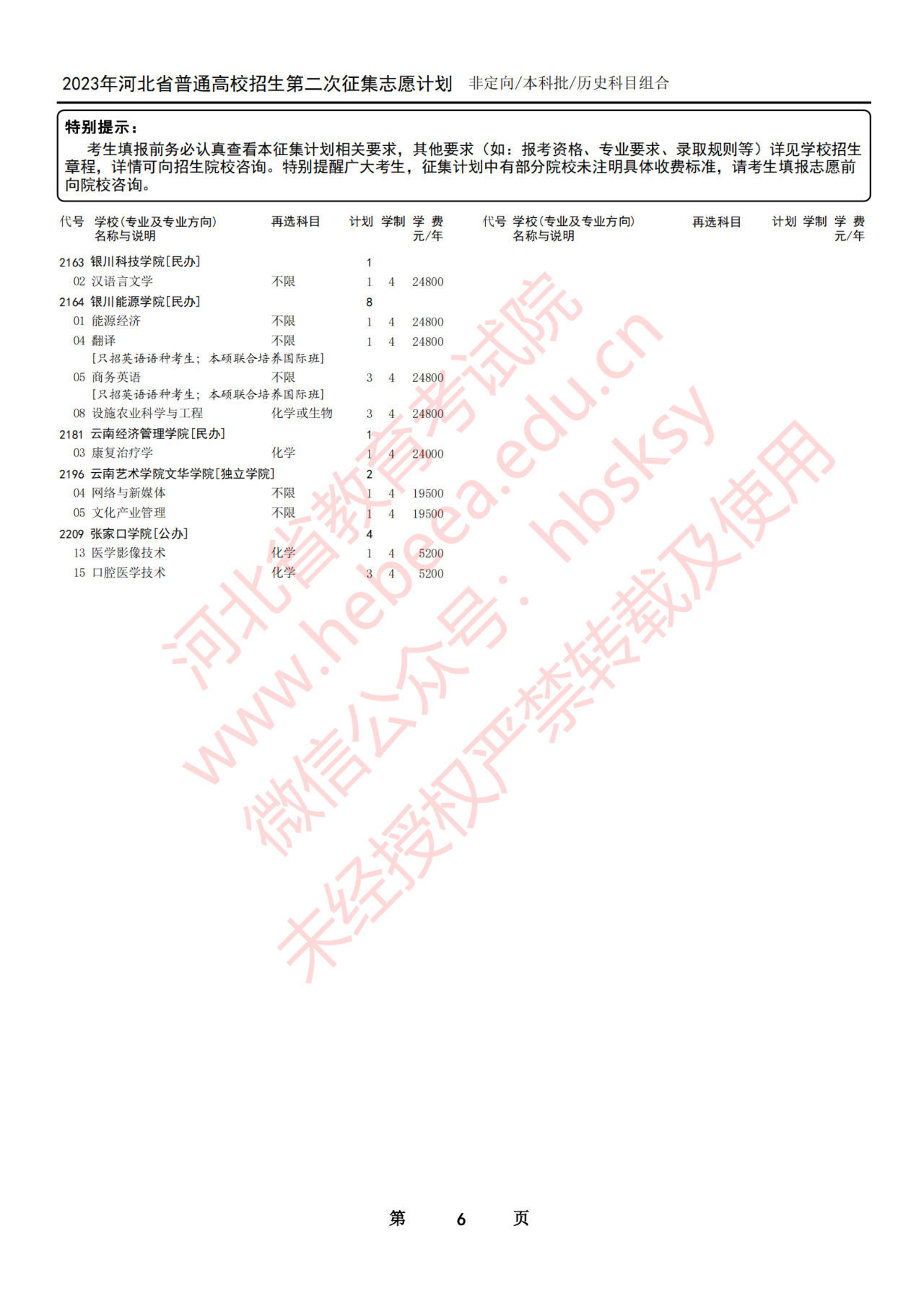 7月30日12时至8月2日17时2023年河北省普通高校招生本科批第二次征集志愿计划-第6张图片-索考网