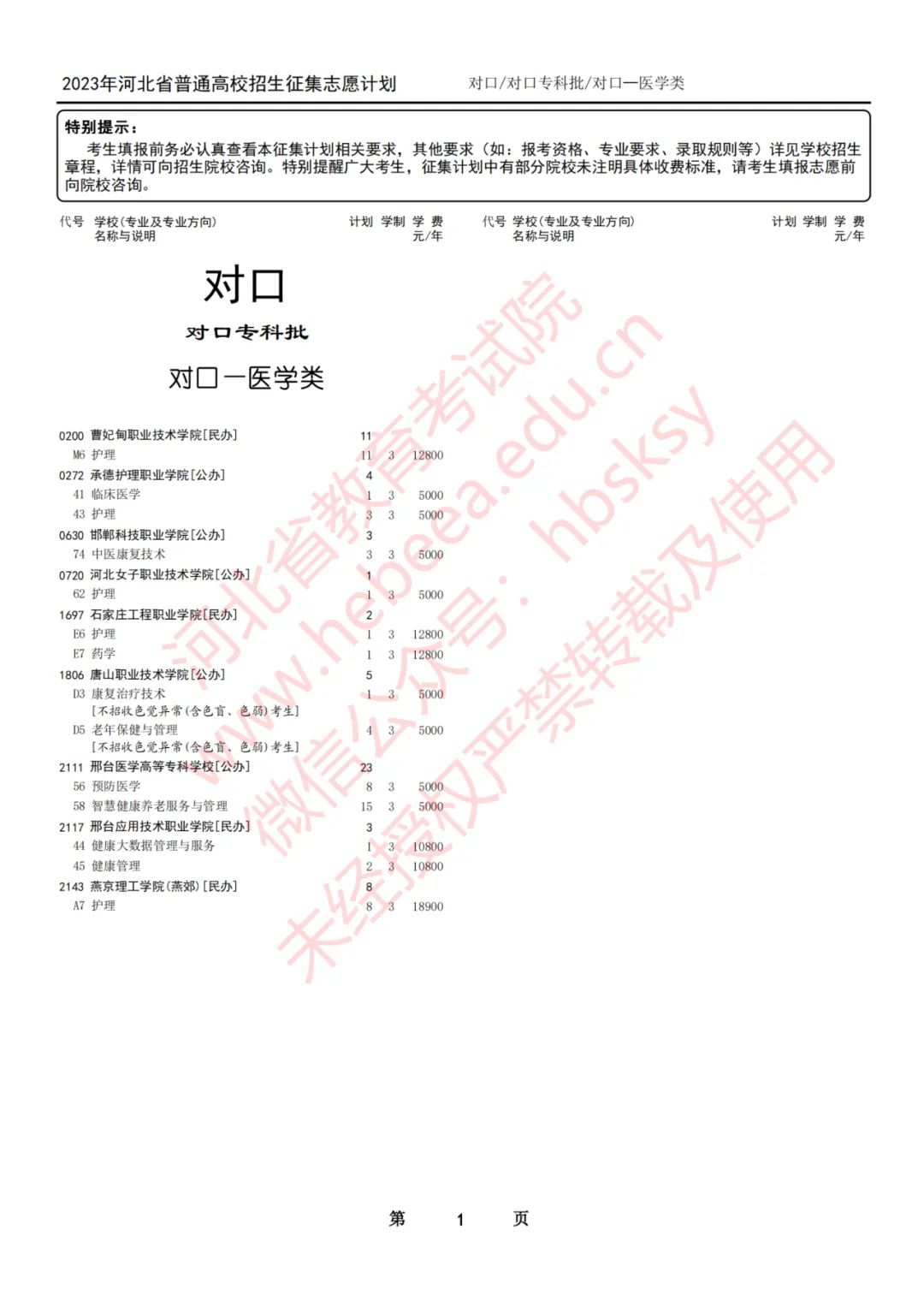 2023年河北省普通高校招生对口专科批征集志愿8月7日12时至8月8日10时进行