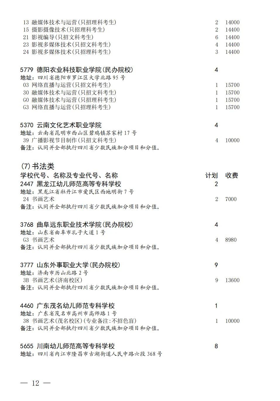 四川省2023年普通高校招生艺术体育类专科批第三次征集志愿8月9日21:30-8月10 日16:00进行