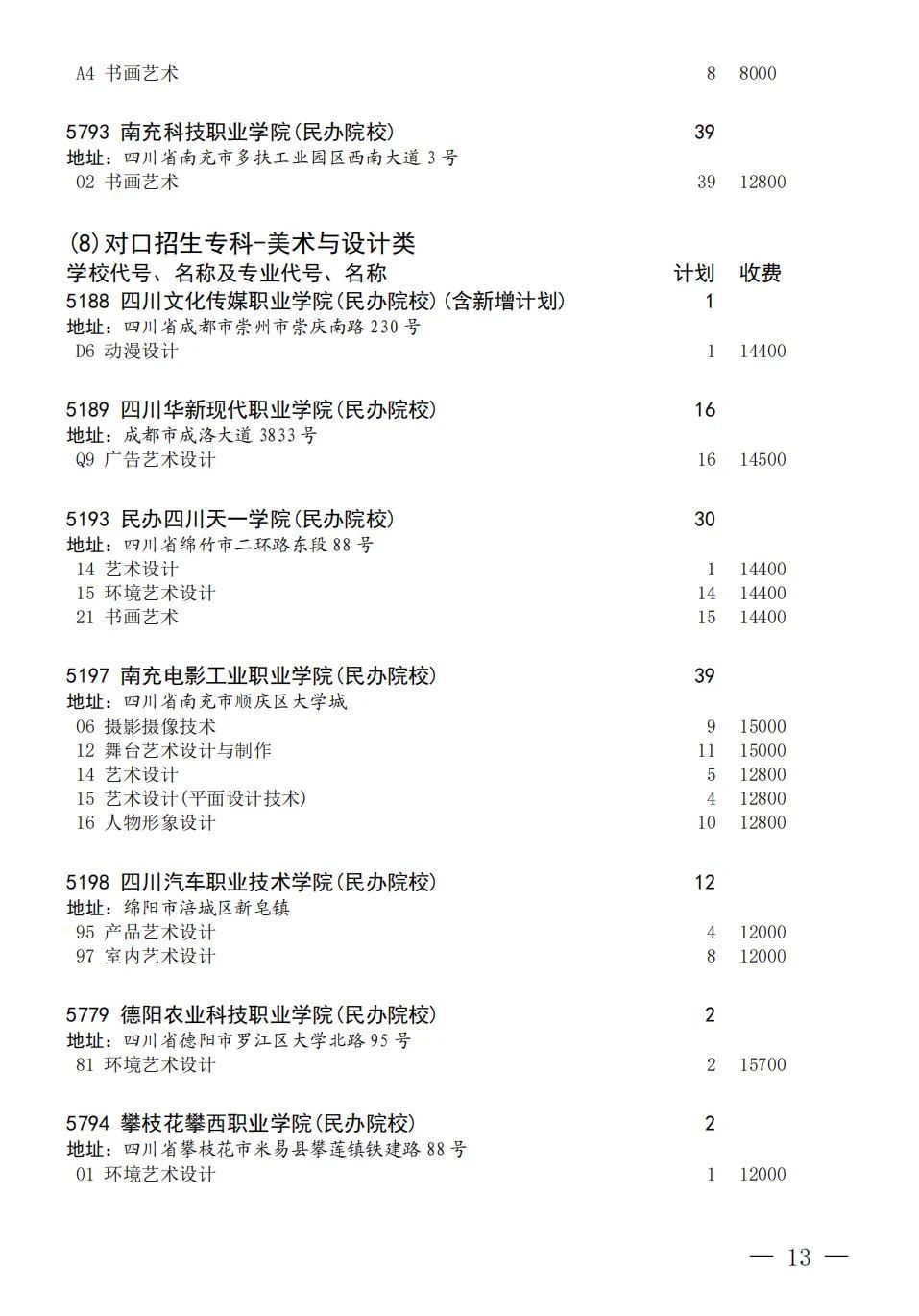 四川省2023年普通高校招生艺术体育类专科批第三次征集志愿8月9日21:30-8月10 日16:00进行