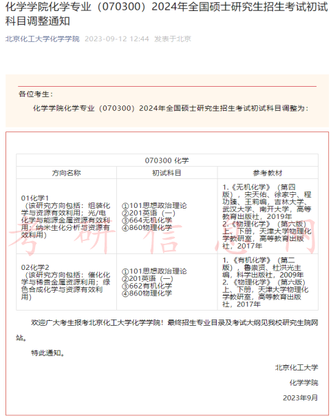 2024考研科目调整最新公告！含专业停招信息！