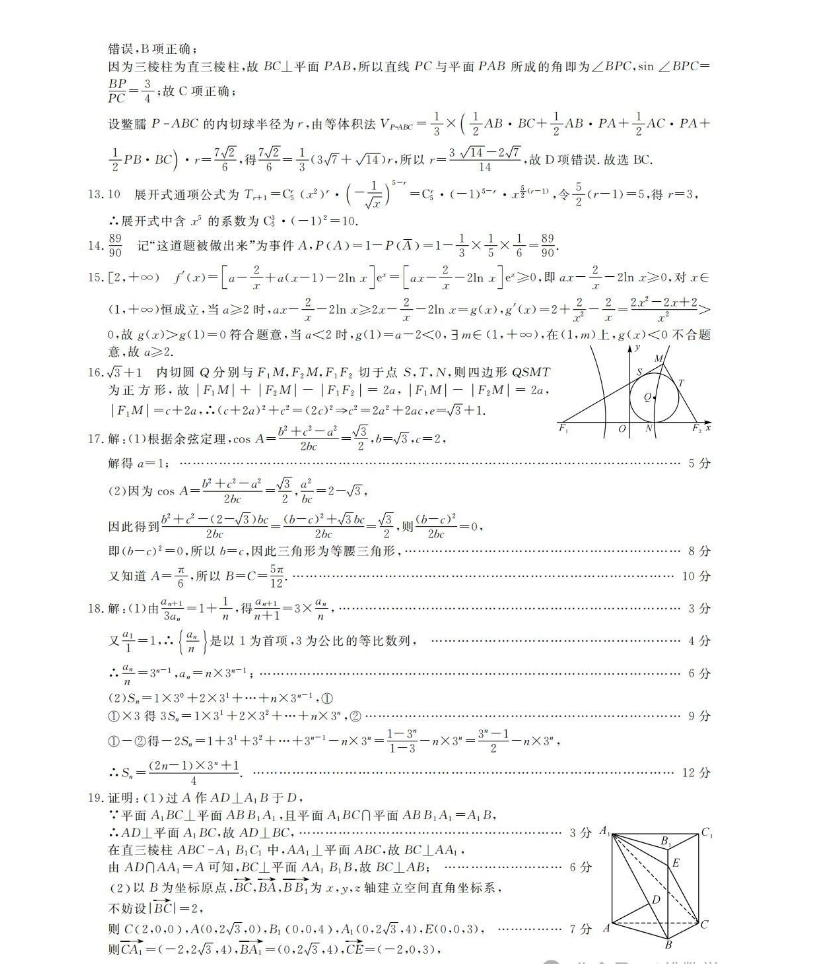 2024届高三数学适应性考试试卷及解析（新高考）