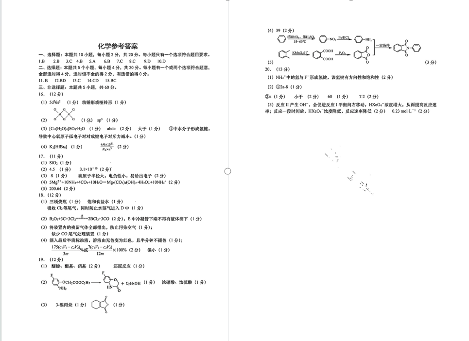 2024山东青岛一模试卷及答案汇总（英语、物理、历史、化学、生物）