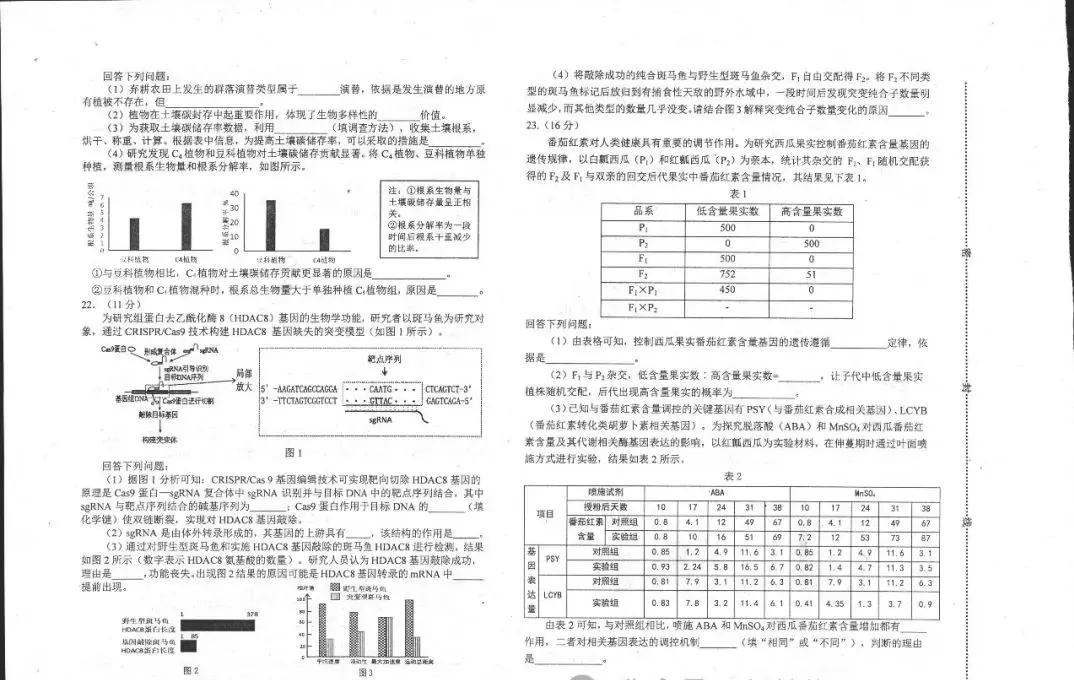 2024河北唐山一模试卷及答案汇总（化学、生物、政治、地理）