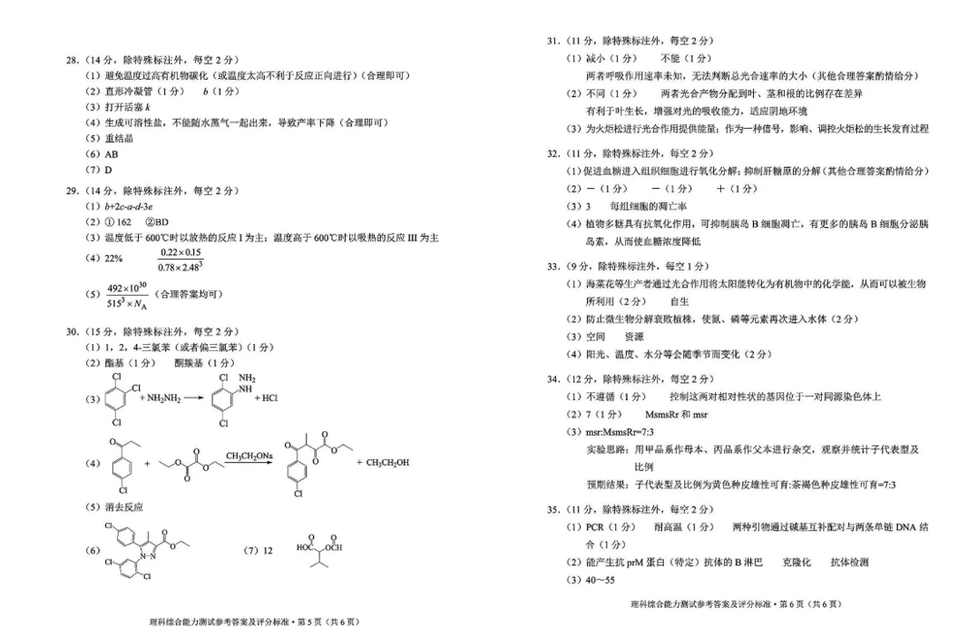 2024云南省高三第一次统测试卷及答案汇总（数学、英语、理综/文综）