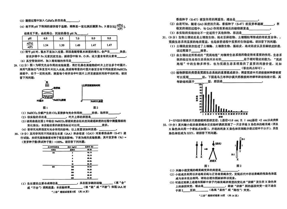 2024年南充二诊试卷及答案解析汇总（语文、数学、理综、文综、英语）