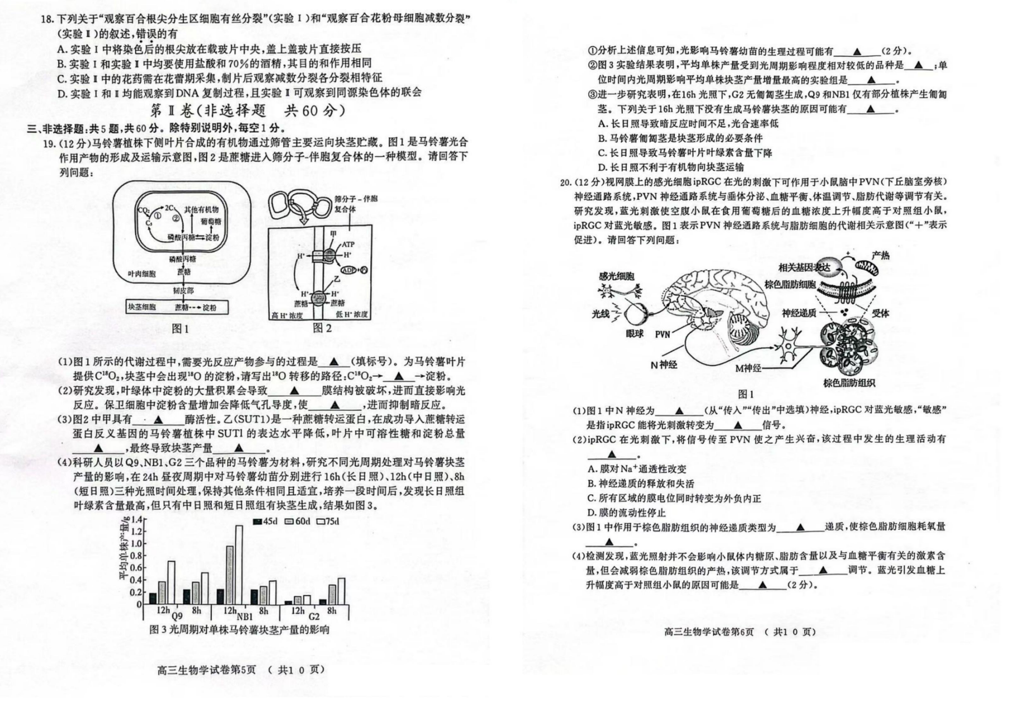 2024江苏南京一模试卷及答案汇总（语文、化学、数学等九科全）