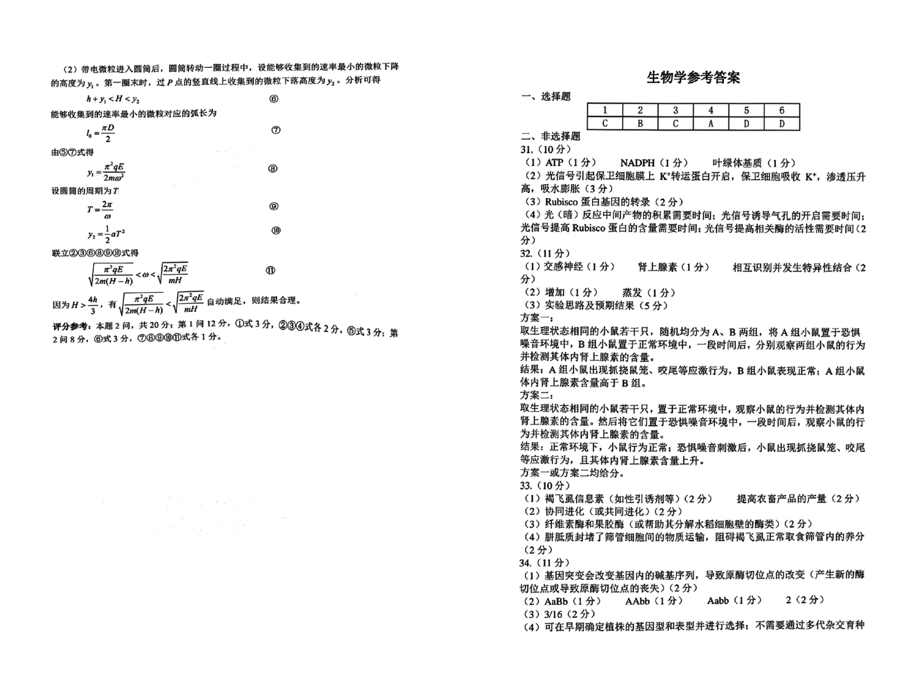 2024河南郑州二模试卷及答案汇总（语文、数学、英语、文综/理综）