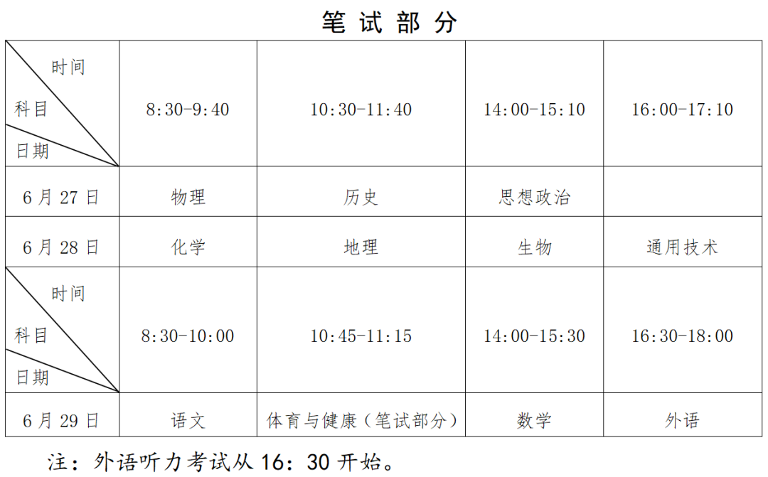 福建2024年6月普通高中学考考试时间出炉