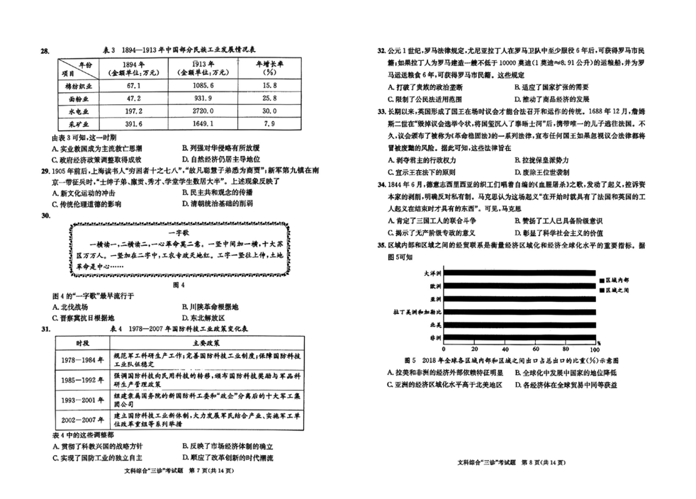 2024年成都三诊各科试卷及答案（附试卷真题解析）