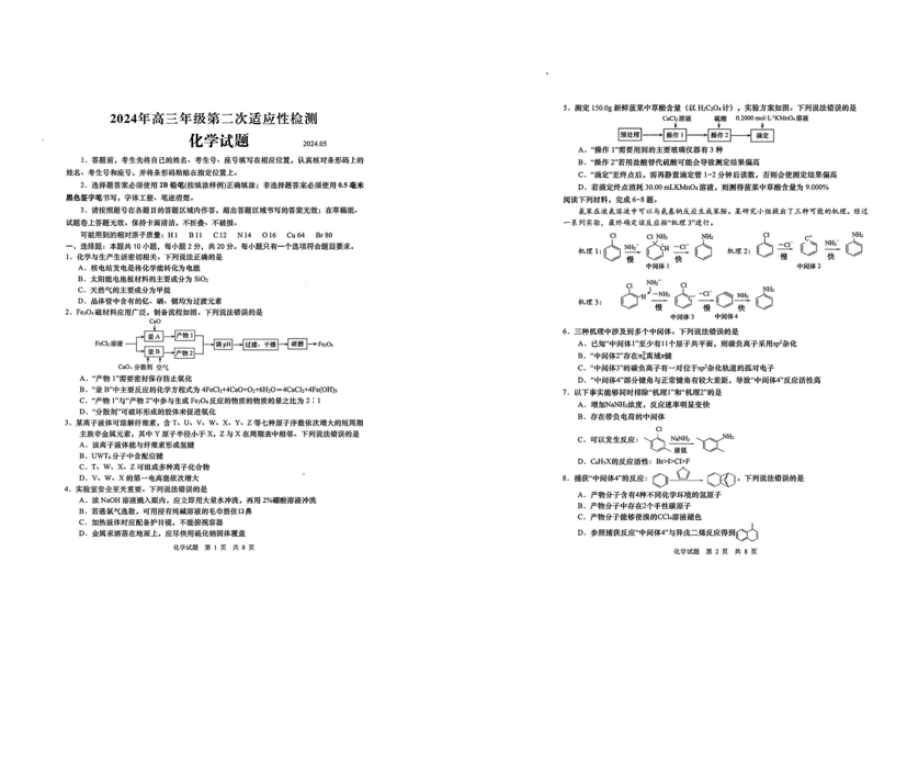 青岛2024年二模各科试卷及答案（附试卷真题解析）