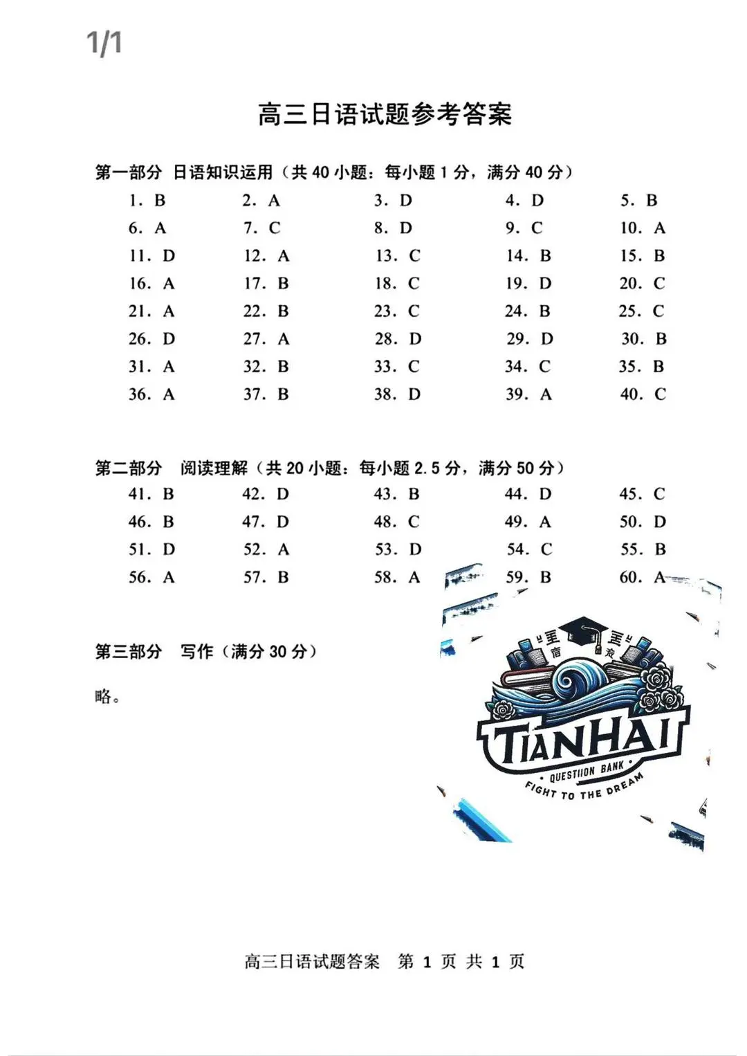 2024年济南高三高考针对性训练试题及答案解析（九科全）