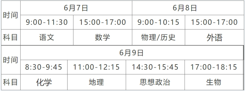 江苏2024年高考时间是什么时候？附各科目具体考试时间