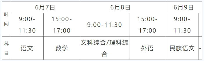 新疆2024年高考时间是什么时候？附各科目考试时间