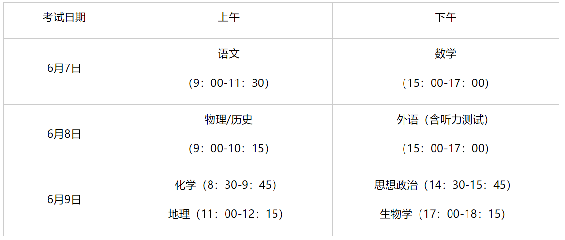 福建2024年高考时间是什么时候？附各科目考试时间