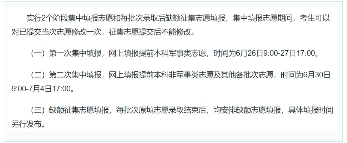 2024年全国高考志愿填报时间一览表【最全汇总】-第21张图片-索考网