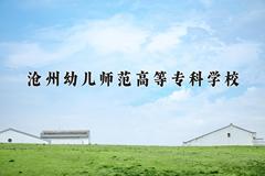 2024年沧州幼儿师范高等专科学校招生章程，附办学层次和录取规则